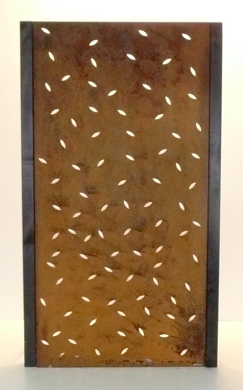 Cortenstaal Tuinscherm 90x180 cm – Elipsen Strooi Design met Bevestigingsranden - Duurzaam & Weerbestendig - Xidit